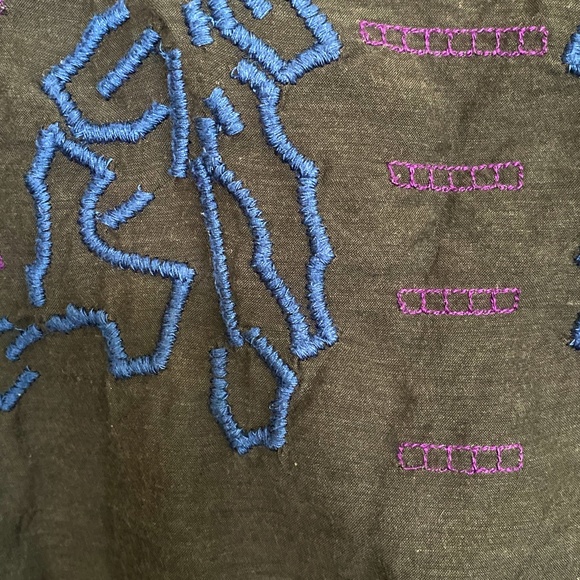 Free People Black Embroidered Top M - Picture 3 of 5